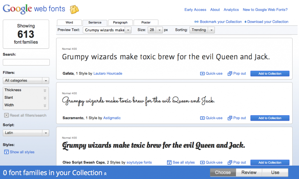 Google Web Fonts